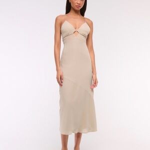 Abercrombie Tie-Back Sheer Slip Midi Dress